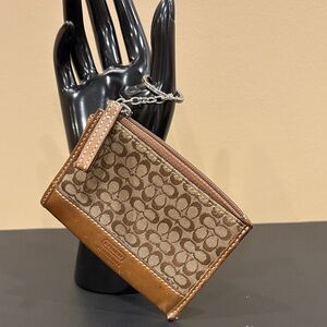 Coach Vintage Signature Canvas Keychain Card Case✨✨✨